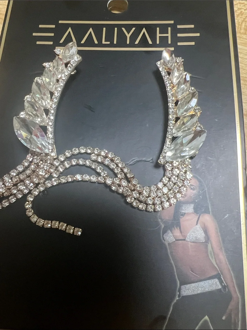 #2577** Aaliyah Crystal Drop Fringe Earrings - Clear/Silver